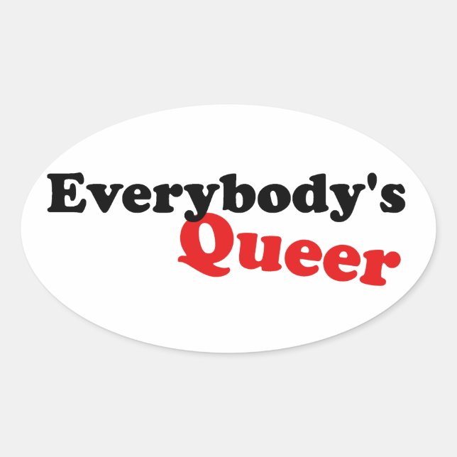 Pegatina Ovalada Todos somos queer (Anverso)