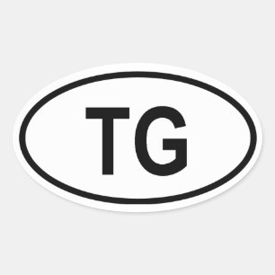 Pegatina Ovalada Togo "TG"