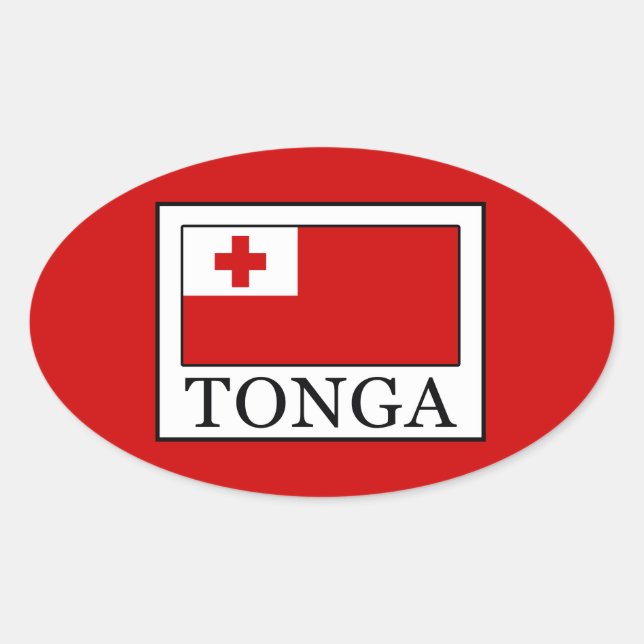 Pegatina Ovalada Tonga (Anverso)