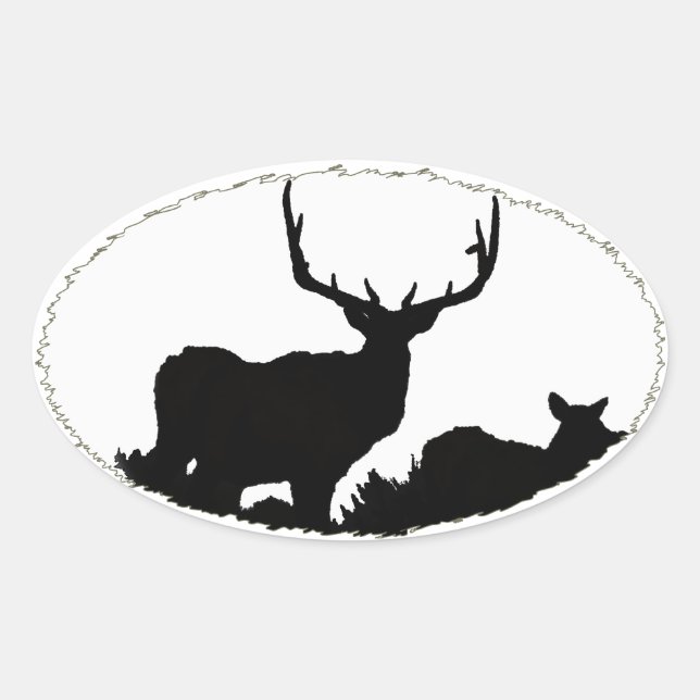 Pegatina Ovalada Toro trofeo (Anverso)