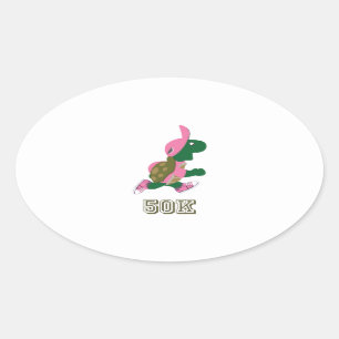 Pegatina Ovalada Tortuga 50K - Rosa