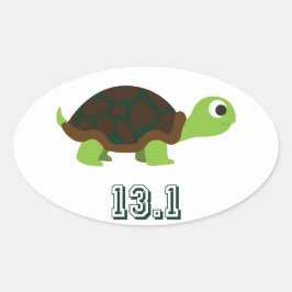 Pegatina Ovalada Tortuga corta 13.1