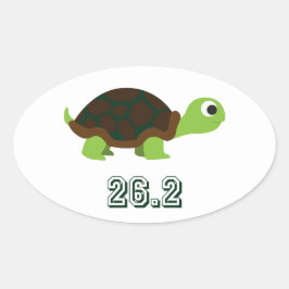 Pegatina Ovalada Tortuga corta 26,2
