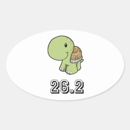 Pegatina Ovalada Tortuga feliz 26.2