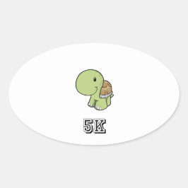 Pegatina Ovalada Tortuga feliz 5K