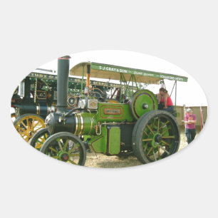 Pegatina Ovalada tractor antiguo