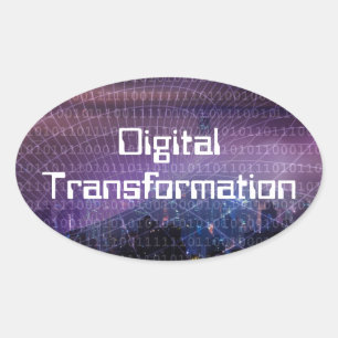 Pegatina Ovalada Transformación digital para empresas