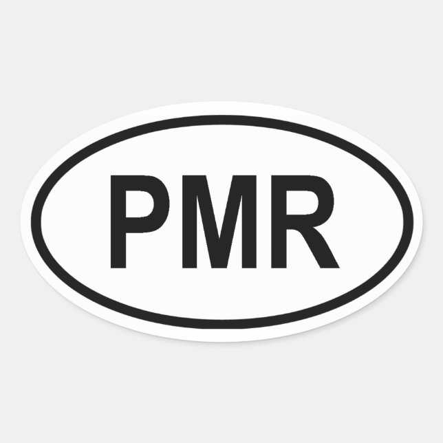 Pegatina Ovalada Transnistria "PMR" (Anverso)