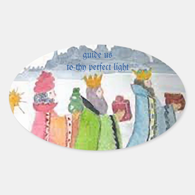 Pegatina Ovalada Tres Reyes (Anverso)