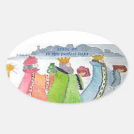 Pegatina Ovalada Tres Reyes