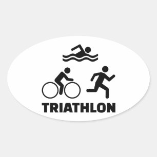 Pegatina Ovalada Triatlón