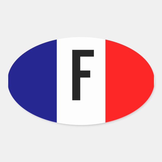 Pegatina Ovalada Tricolore Français (Anverso)