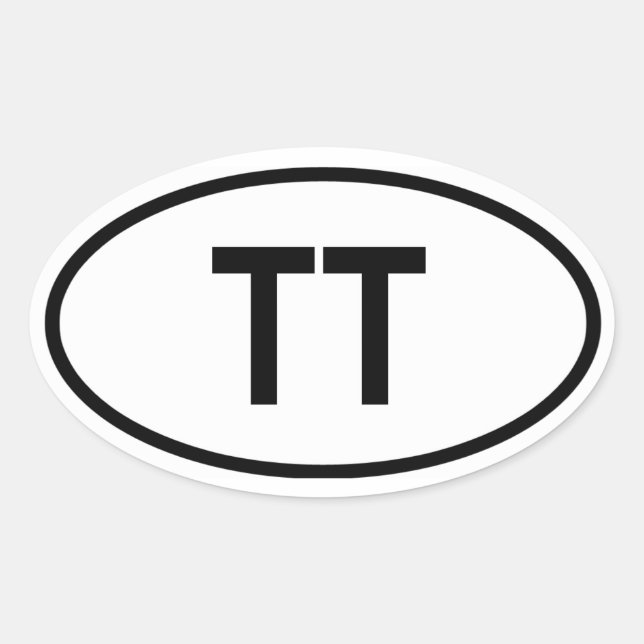 Pegatina Ovalada Trinidad y Tobago "TT" (Anverso)
