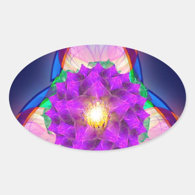 Pegatina Ovalada Trinity Lotus (Anverso)