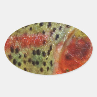 Pegatina Ovalada Trucha en manos