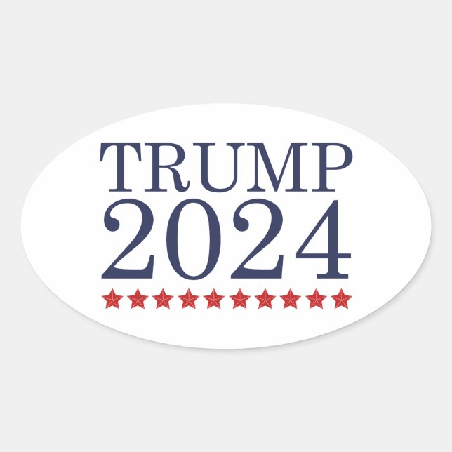 Pegatina Ovalada Trump 2024 (Anverso)