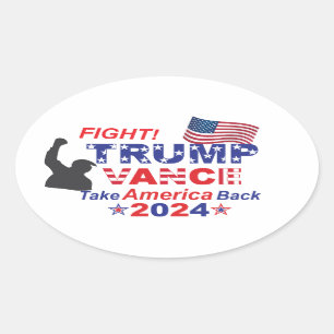 PEGATINA OVALADA TRUMP VANCE 2024