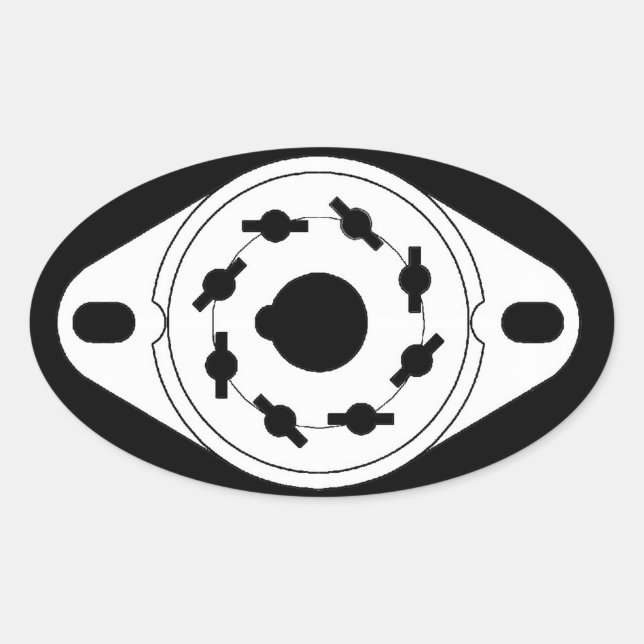 Pegatina Ovalada Tubo de audio (Anverso)