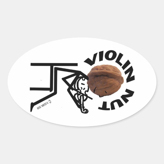 Pegatina Ovalada Tuerca de violín (Anverso)
