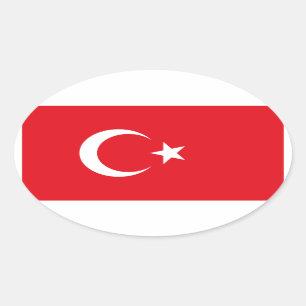 Pegatina Ovalada Turquía/bandera turca