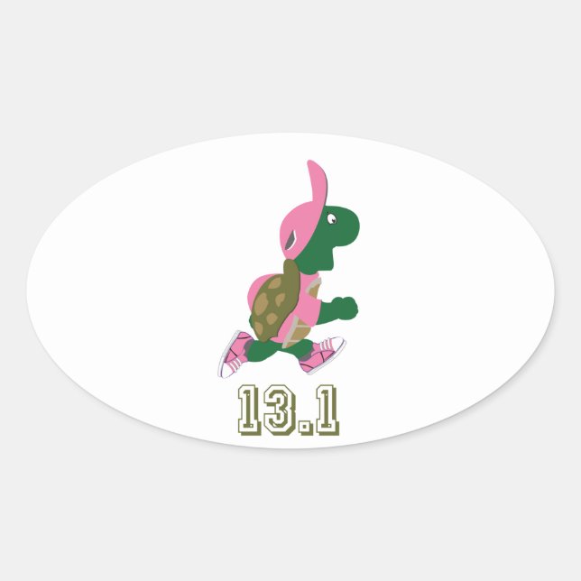 Pegatina Ovalada Turtle Runner 13.1 (Anverso)
