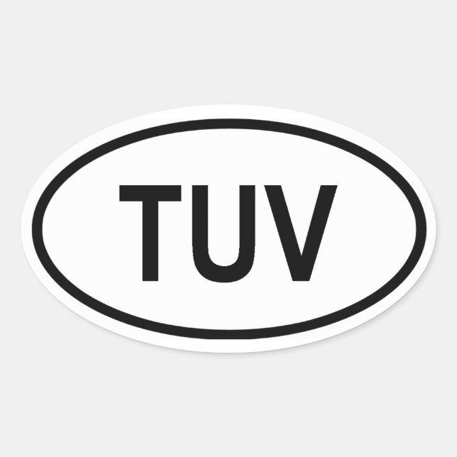 Pegatina Ovalada Tuvalu "YUV" (Anverso)