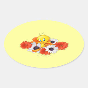 Pegatina Ovalada TWEETY™ Con Daisies