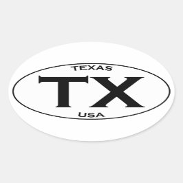 Pegatina Ovalada TX - Texas USA