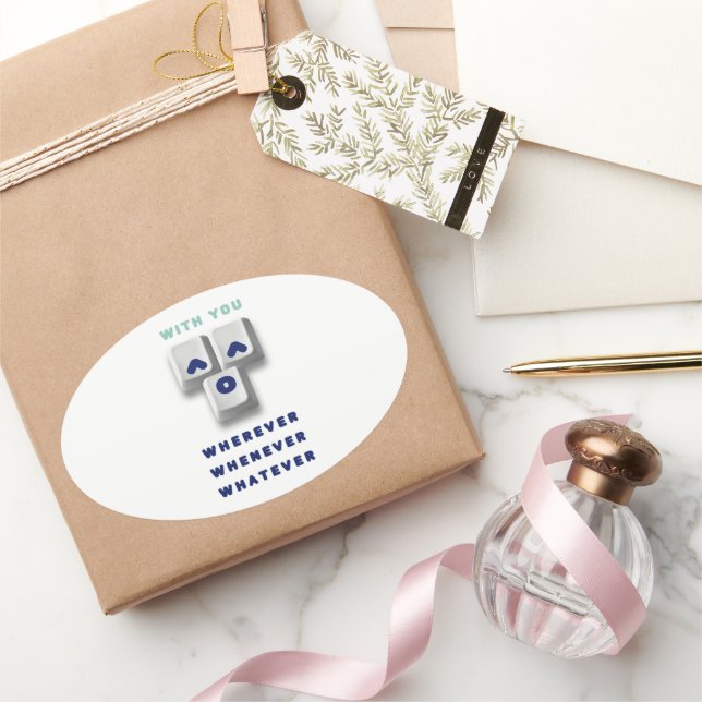 Pegatina Ovalada typography_2_with you_2 (Regalar)