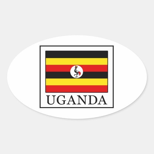 Pegatina Ovalada Uganda (Anverso)