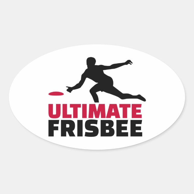 Pegatina Ovalada Ultimate Frisbee (Anverso)