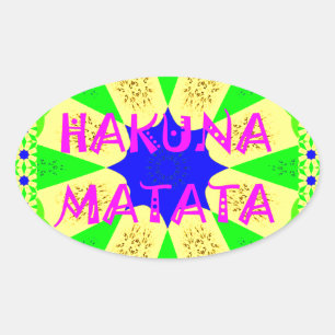 Pegatina Ovalada Último Hakuna Matata Hermoso Colo de Diseño Increí