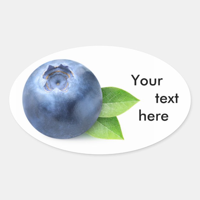 Pegatina Ovalada Un arándano (Anverso)
