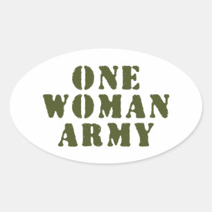 PEGATINA OVALADA UN EJÉRCITO MUJER