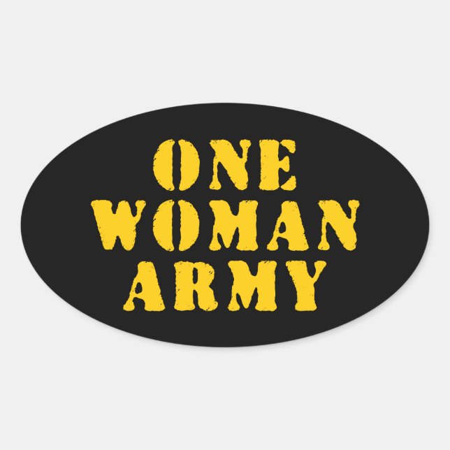 PEGATINA OVALADA UN EJÉRCITO MUJER (Anverso)