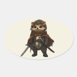 Pegatina Ovalada Un guerrero acallado