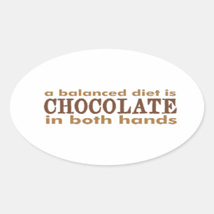 Pegatina Ovalada Una dieta equilibrada es…
