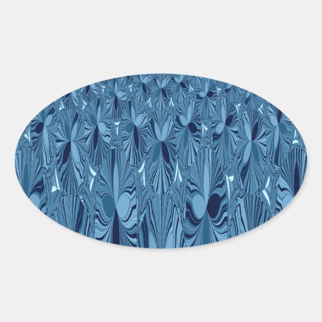 Pegatina Ovalada Una mezcla de azul (Anverso)