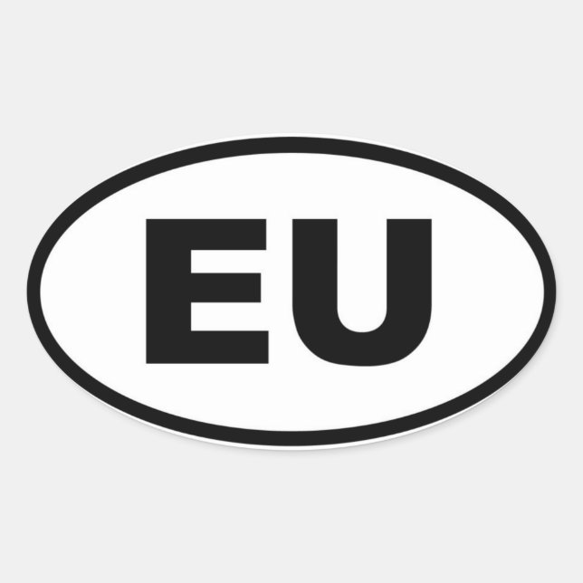 Pegatina Ovalada Unión Europea - UE - Europa (Anverso)