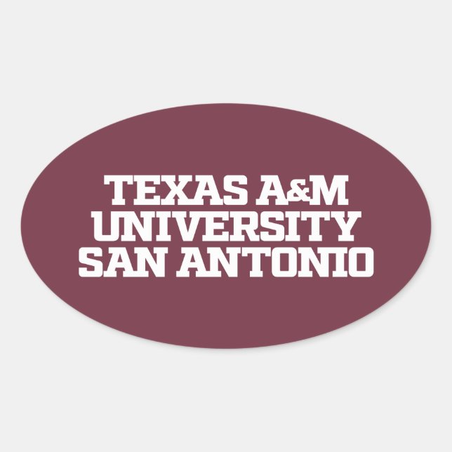 Pegatina Ovalada Universidad A&M de Texas-San Antonio (Anverso)