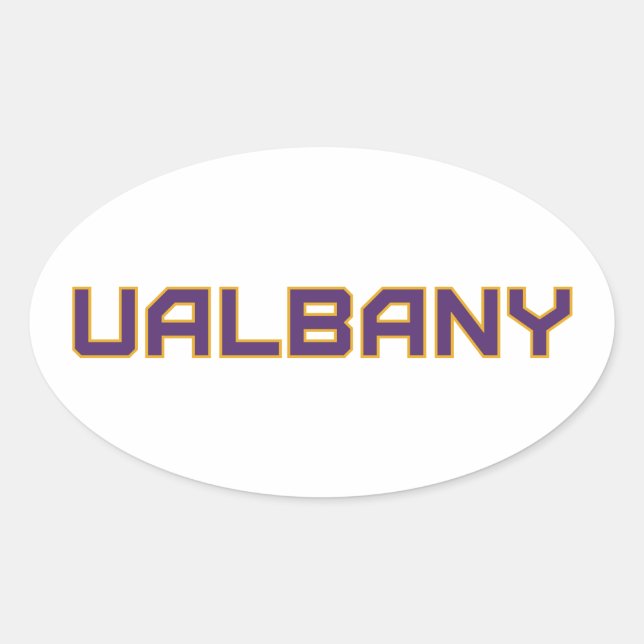 Pegatina Ovalada Universidad de Albany Wordmark (Anverso)