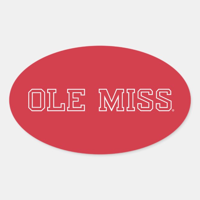 Pegatina Ovalada Universidad de Misisipi | Ole Miss Wordmark (Anverso)