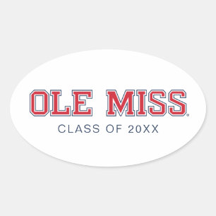Pegatina Ovalada Universidad de Misisipi   Ole Miss Wordmark