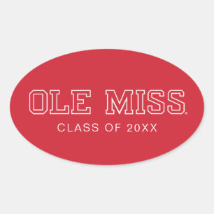 Pegatina Ovalada Universidad de Misisipi   Ole Miss Wordmark