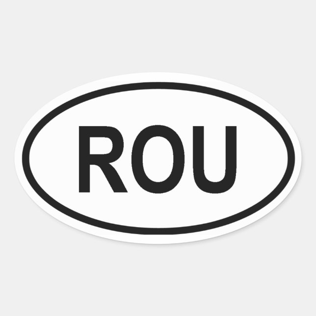 Pegatina Ovalada Uruguay "ROU" (Anverso)