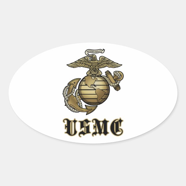 PEGATINA OVALADA USMC (Anverso)