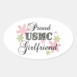 Pegatina Ovalada USMC Girlfriend [fl camo]