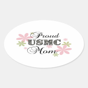Pegatina Ovalada USMC Mom [fl camo]