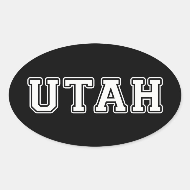 Pegatina Ovalada Utah (Anverso)