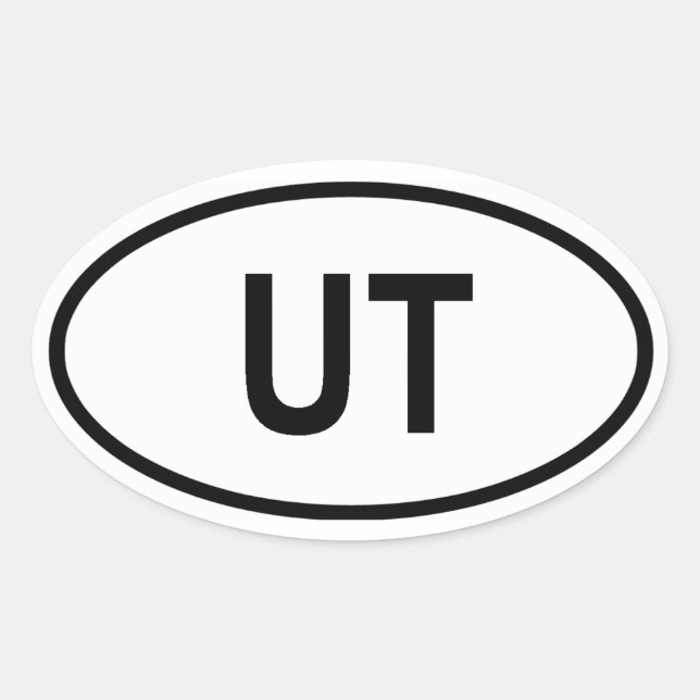 Pegatina Ovalada Utah "UT" (Anverso)
